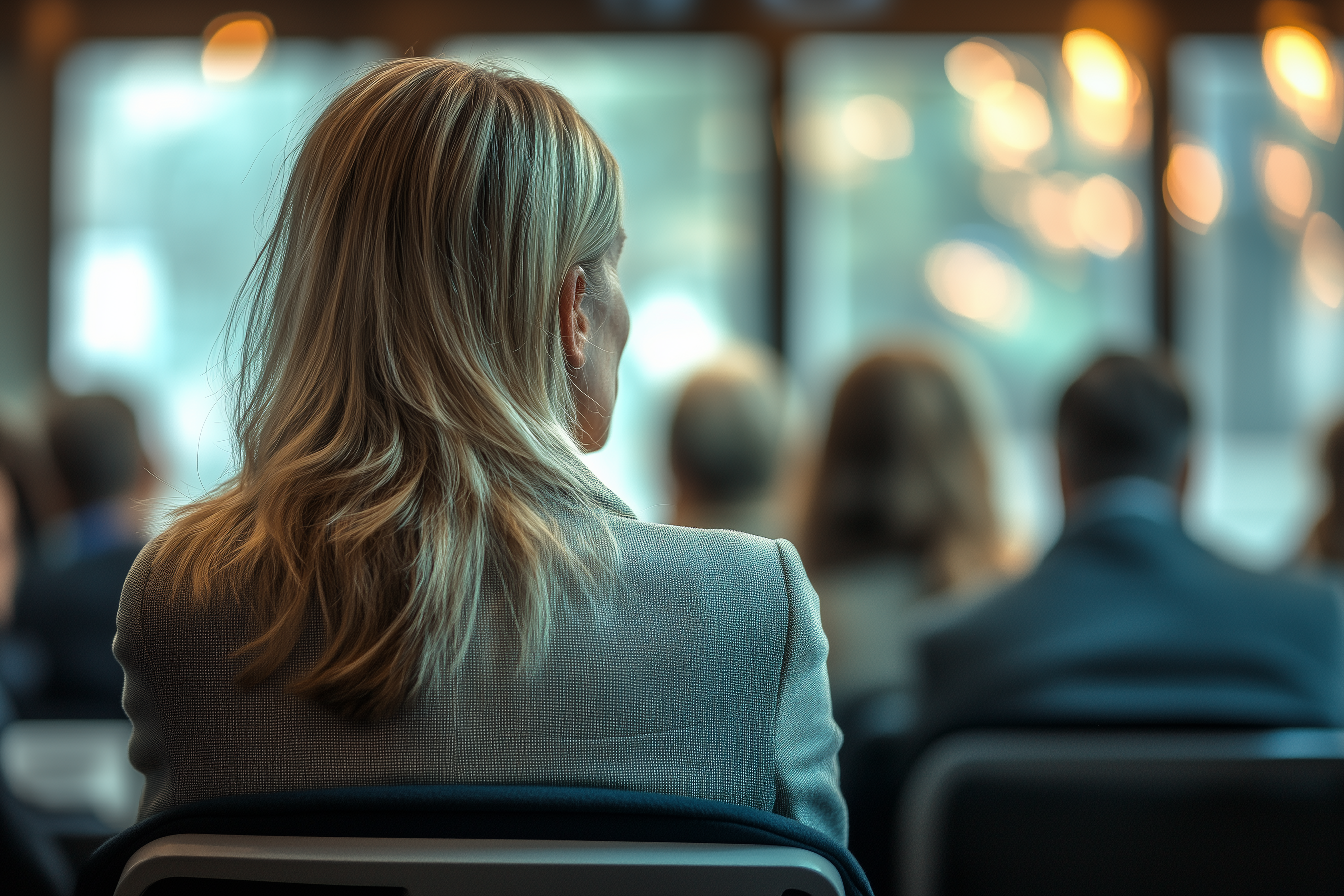 Dirigeants attentifs lors d'une conférence sur le haut potentiel intellectuel en entreprise